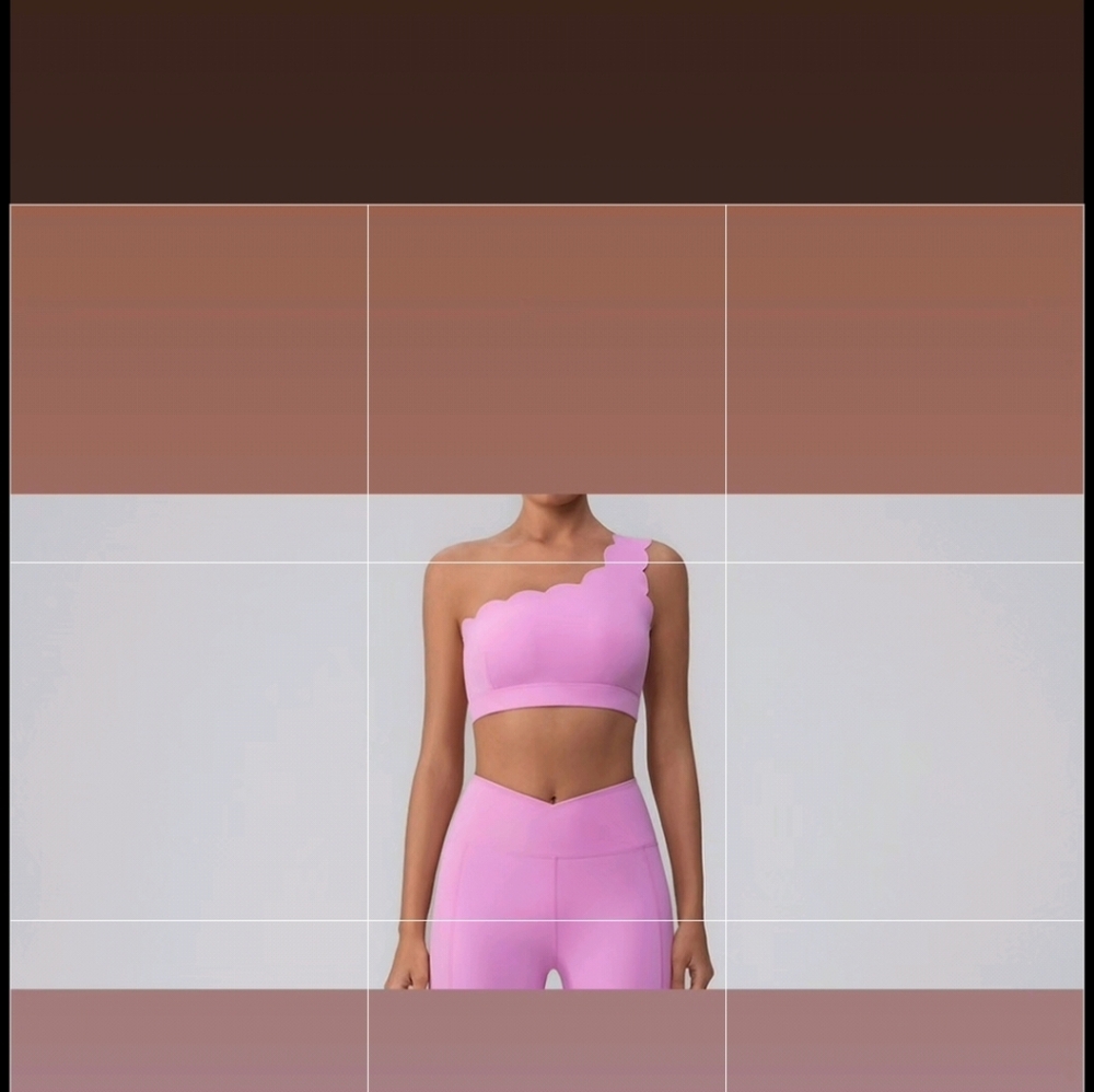 Pink One-Shoulder Scalloped Top